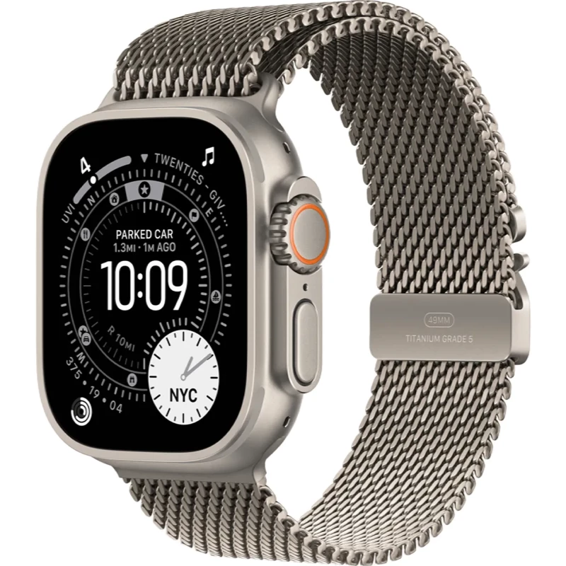 Apple Watch Ultra 3 GPS + Cellular 49mm Natural Tit. Case w. Natural Tit. Milanese Loop - Large (MF0E4)