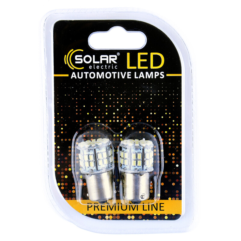 Светодиодные автомобильные лампы 12V P21W 50 LED 3030 Solar комплект 2шт (SL1385) - Изображение 1