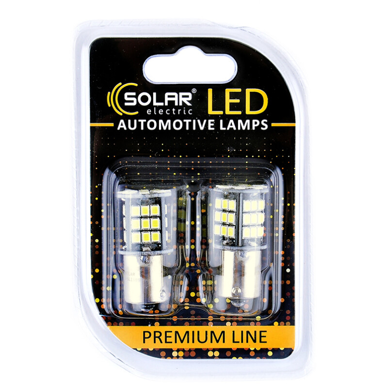Светодиодные лампы 12V P21W 48 LED 2835 CANBUS Solar комплект 2 штуки (SL1389) - Изображение 1