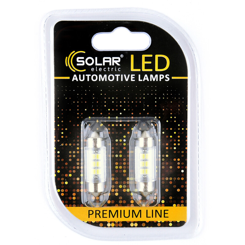 Светодиодные лампы 12V T11x36 6SMD 2835 Solar комплект 2 шт SL1350 - Изображение 1