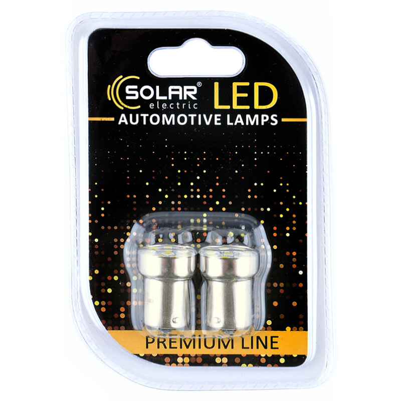 Светодиодные лампы 12V P21W 8 SMD 2535 Solar комплект из 2 штук для авто (SL1380) - Изображение 1