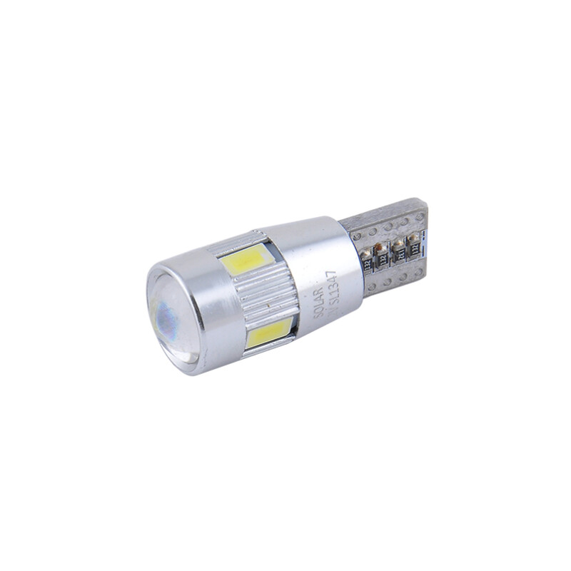 Светодиодные лампы 12V T10 W2.1x9.5d 6 SMD 5730 с линзой CANBUS Solar (SL1347)
