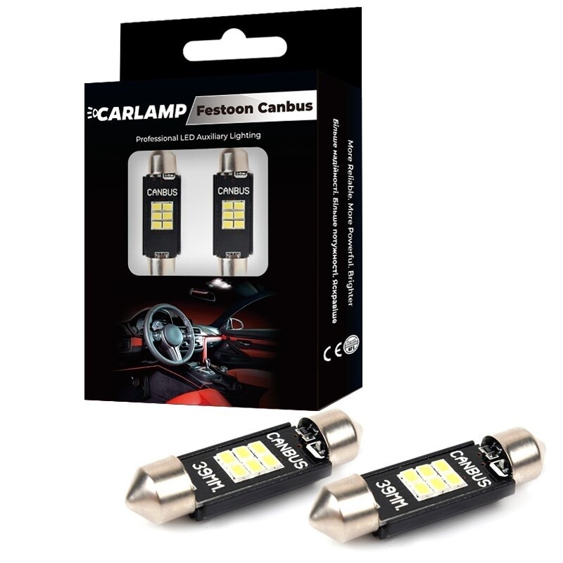 LED софитные лампы Canbus 250 люмен T11 39мм Carlamp для подсветки (SJ-K6-39мм)