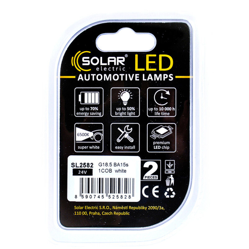 Светодиодные лампы 24V G18.5 BA15s 1COB комплект 2 шт Solar (SL2582) - Изображение 2