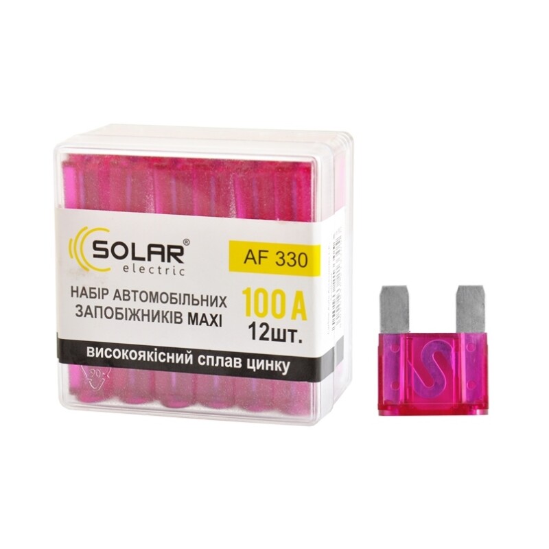 Предохранители 100А FX Solar MAXI сплав цинка набор 12 штук (AF330)