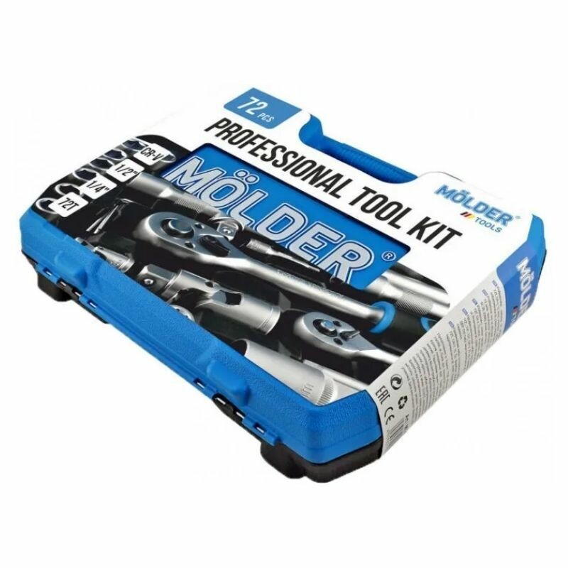 Набор инструментов 1/2" 1/4" 72шт CrV Molder в кейсе (MT60072) - Изображение 7