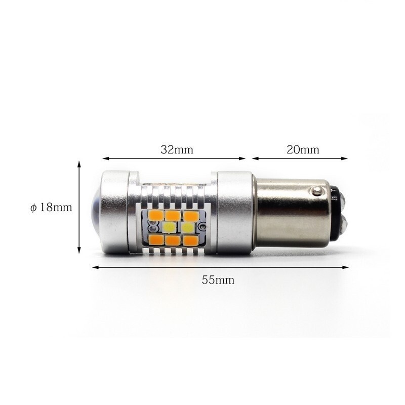 LED лампы бело-желтого света Carlamp 4G-Series P21 5W для авто дополнительное освещение (4G/1157 W-Y) - Зображення 7