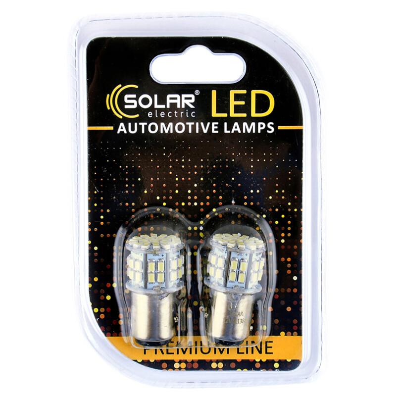 Светодиодная лампа 12V S25 BAY15d 50LED 3030 белый свет Solar для авто (SL1386) - Изображение 1