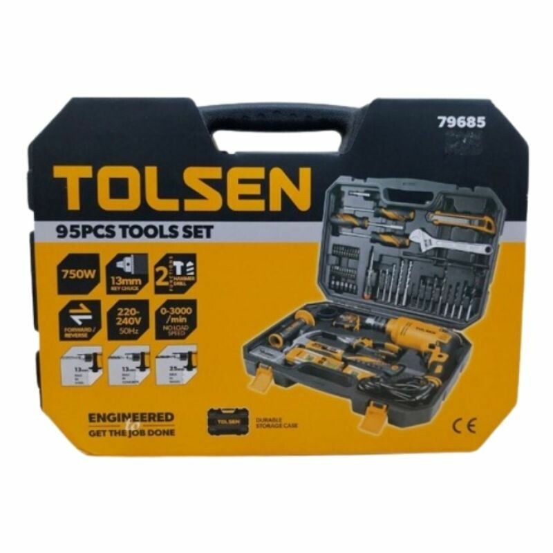 Набор инструментов 1/4" 95шт Сталь Алюминий Tolsen в кейсе (79685) - Зображення 1