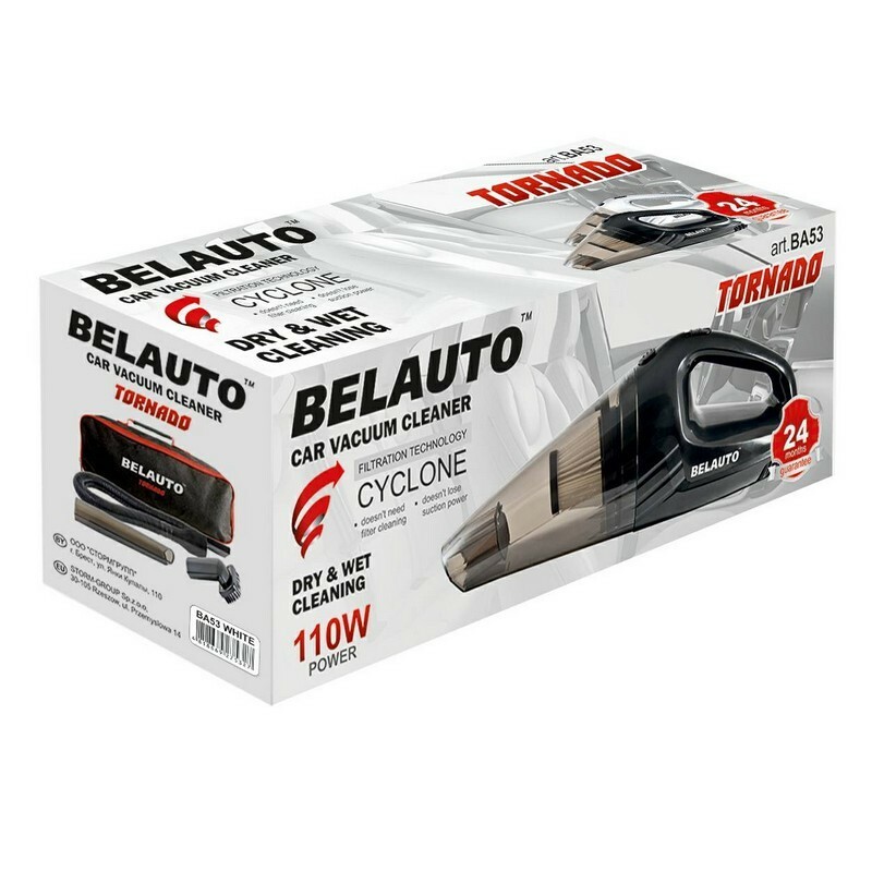 Пылесос автомобильный BelAuto 110Вт 3.5кПа 12V от прикуривателя черный (BA53B) - Зображення 1
