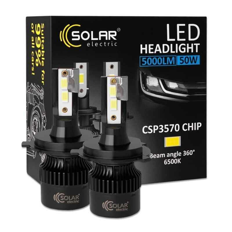 Светодиодные лампы Н4 для авто SOLAR Led автолампы 6500K 5000Lm (8504S2)