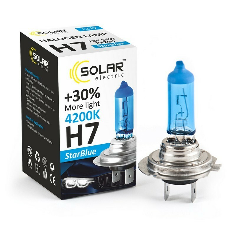 Галогеновая лампа Solar H7 StarBlue автомобильная 1 штука (1247)