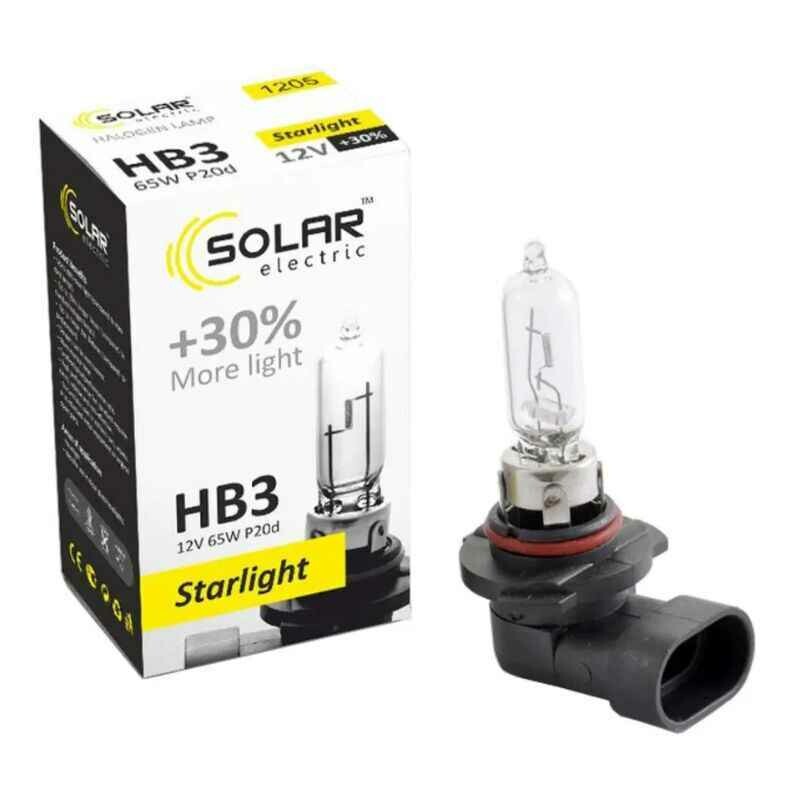 Галогенная авто лампа Solar HB3 12V повышенная яркость на 30 процентов 1 штука (1205)