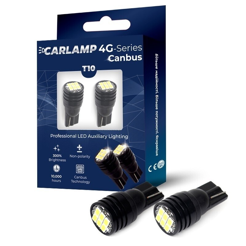 LED лампы Carlamp T10 3020 Canbus 210Lm 9-16V для авто вспомогательный свет (T103020)