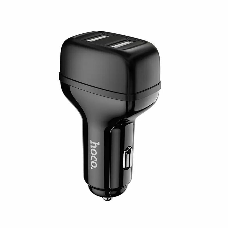 Автозарядка Hoco Leader 2USB 2.4A чёрная для автомобиля универсальная (Z36)