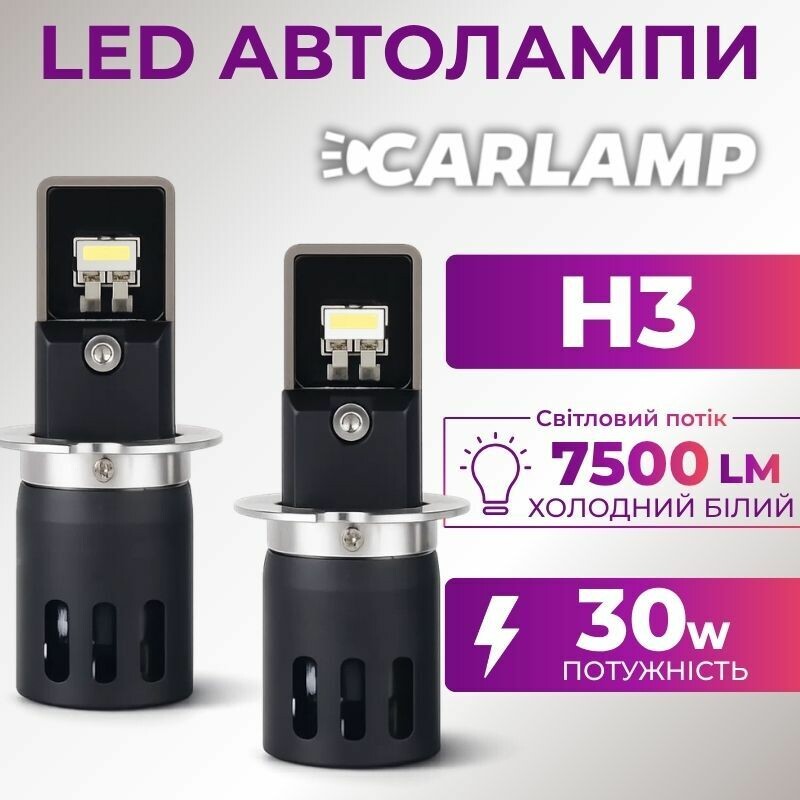LED автолампы основного света Carlamp Day Light Gen2 H3 5800K 7500Lm для авто (DLG2H3)