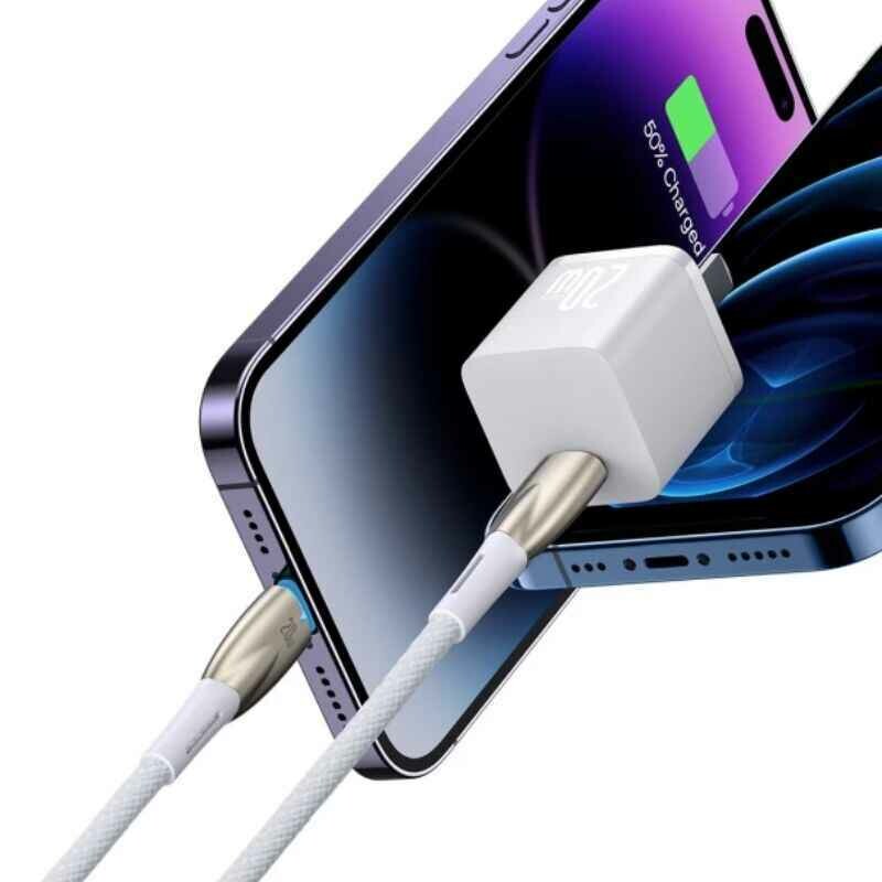 Кабель для зарядки и передачи данных Baseus Glimmer Series Type-C Lightning 20Вт 1м (CADH000002) - Изображение 6