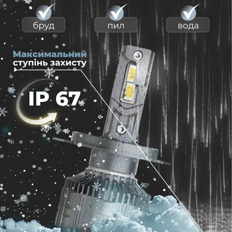 Светодиодные автолампы CARLAMP 99% совместимости с вашим авто Ultra Vision H1 12000 Lm 6500 K (UVH1) - Зображення 4
