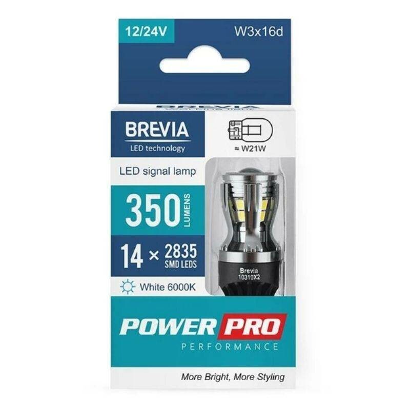 Светодиодные лампы Brevia PowerPro W21W 350Lm 14x2835SMD 12V 24V CANbus дополнительное освещение (10310X2) - Зображення 4