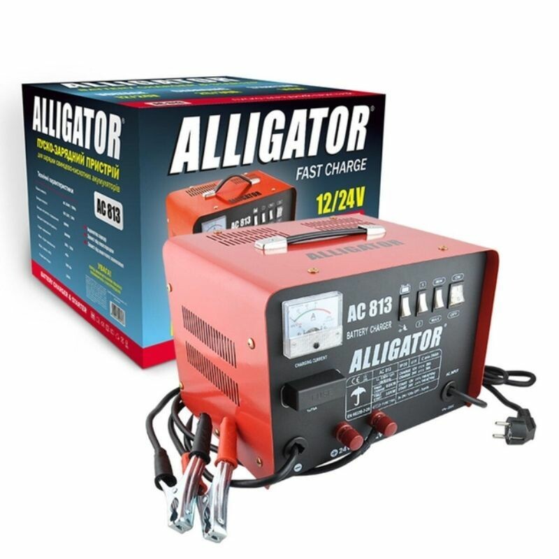 Пуско-зарядное устройство Alligator 12/24В 45А для аккумуляторов до 300А·ч пусковой ток 140А (AC813) - Зображення 2