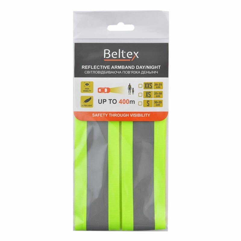 Светоотражающая повязка желтая день/ночь XXS 20-25 см Beltex (BX70500) - Зображення 1