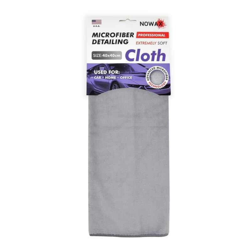 Салфетка для авто микрофибра 40х40см NOWAX серая 1шт (NX68441)