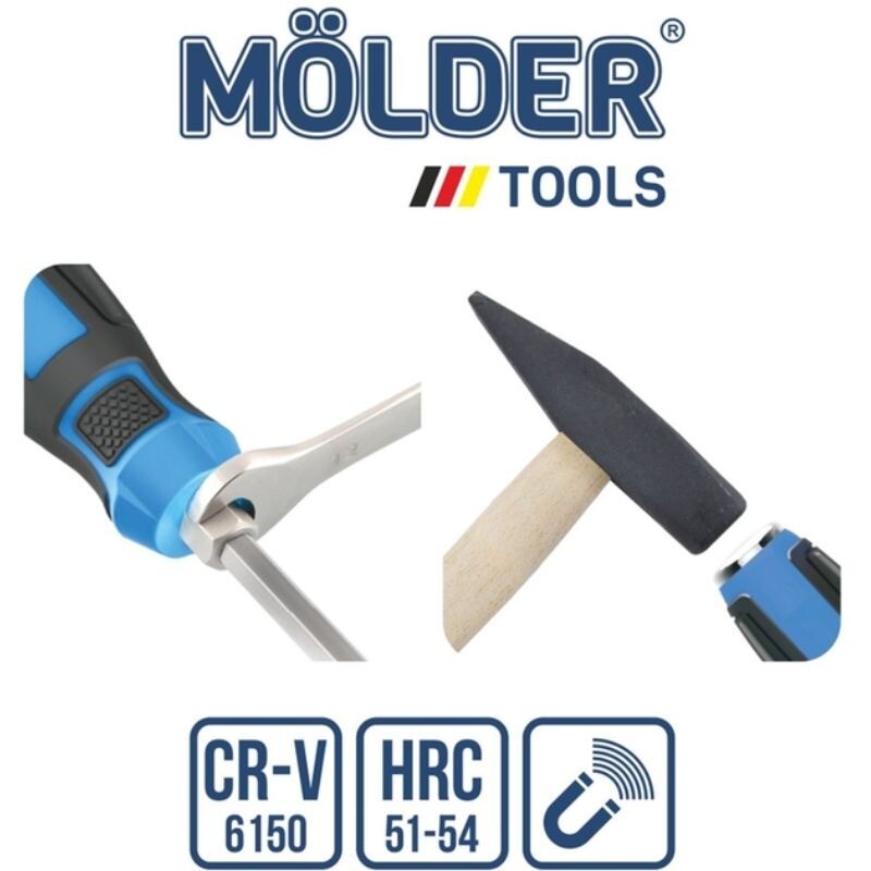 Ударный набор отверток PH SL Molder CrV 6150 с шестигранной опорой 6 штук (MT33206) - Зображення 2