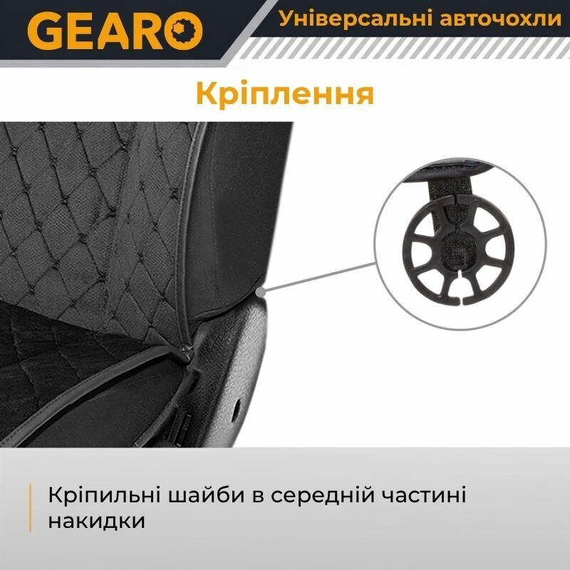 Накидки на сиденья Gearo Alcantara series (GE0701BK-A) - Зображення 6