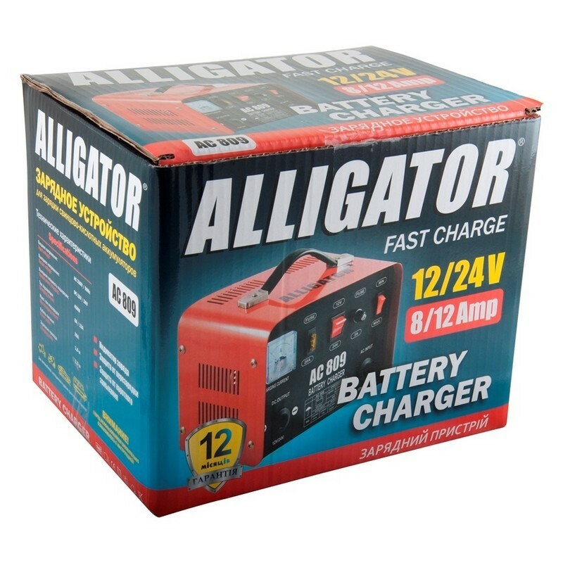 Зарядное устройство для свинцовых автоаккумуляторов Alligator 12V 24V 8A 20A 48-220Аh (AC809) - Зображення 1