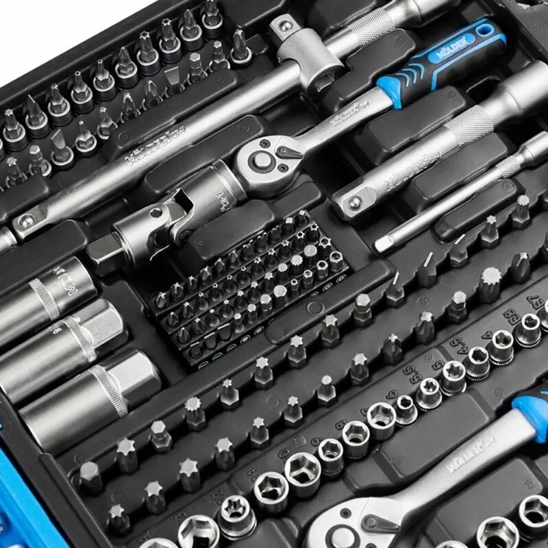 Набор инструментов 1/2" 1/4" 3/8" 219шт CrV Molder в кейсе (MT60219) - Изображение 2