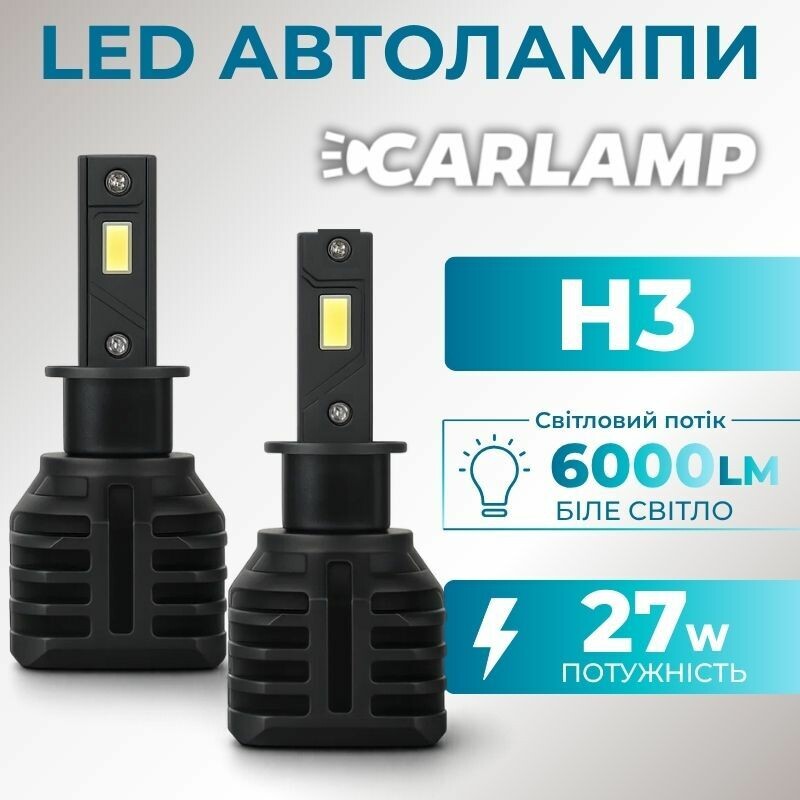 Автомобильные LED лампы H3 Carlamp Night Vision Gen 3 6000Lm 5500K светодиодные фары (NVG3H3)