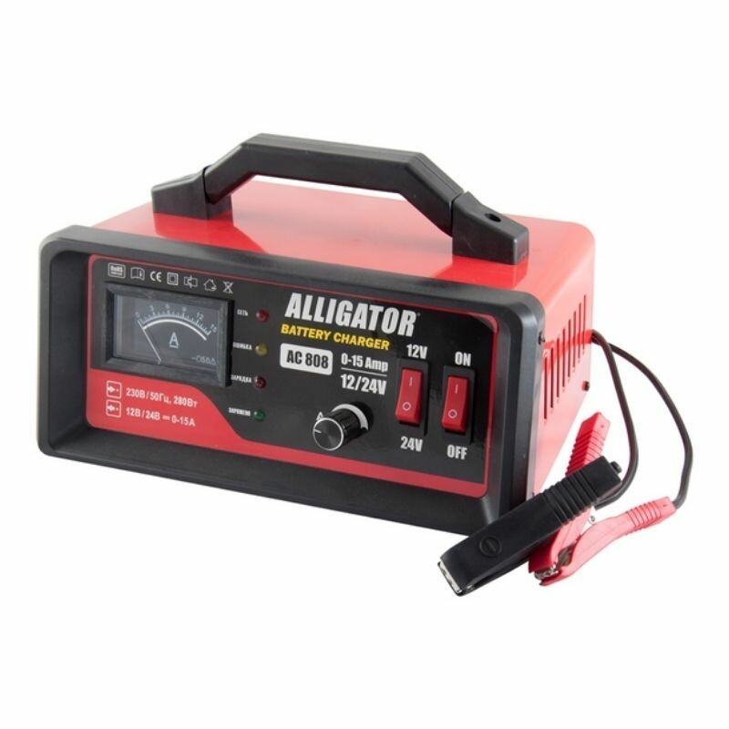 Зарядное устройство для авто аккумулятора Alligator 12V 24V 15А до 150Аг (AC808)