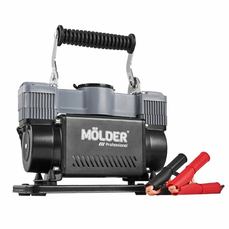 Двухпоршневой автокомпрессор MOLDER с спиральным шлангом 90л хв 10Атм 380Вт (MA25300) - Изображение 2
