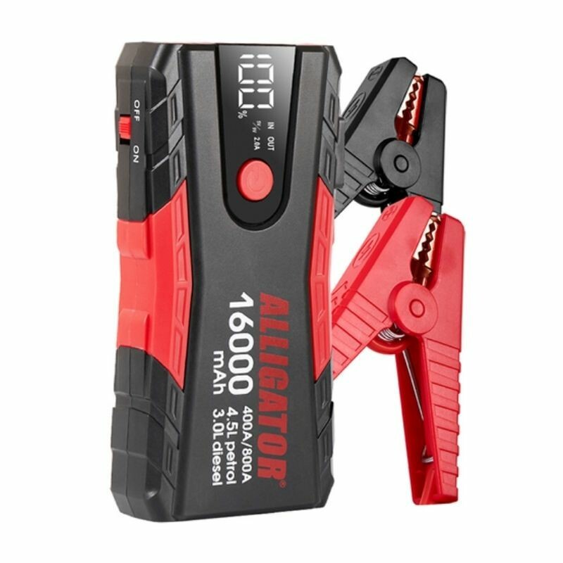 Пусковое устройство Alligator 400-800А 16000mAh с Power Bank и LED-фонарём (JS840)