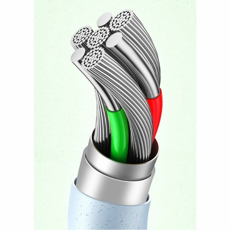 Розовый кабель Type-C Lightning 1м 30W 480Мб/с для зарядки и синхронизации Usams Green Series (SJ717USB04) - Зображення 2