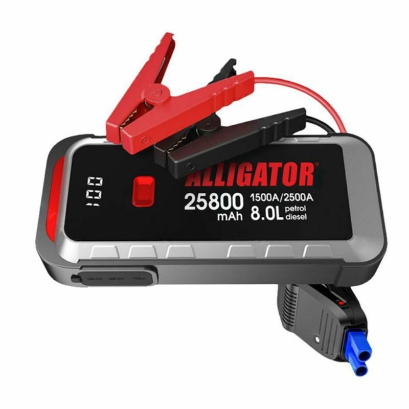 Пусковое устройство Alligator 1500-2500А 25800mAh с Power Bank и LED-фонарём (JS847) - Зображення 1