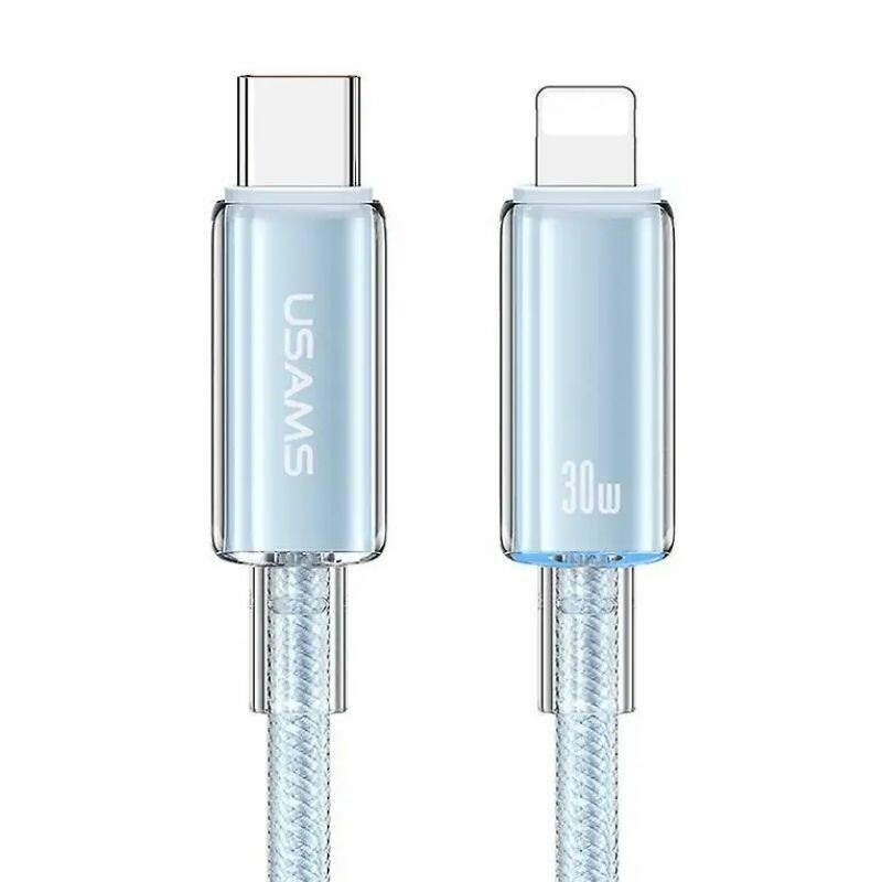 Зарядный кабель Type-C Lightning 30W 1.2м синий Usams Cloud Series для передачи данных (SJ659USB03)