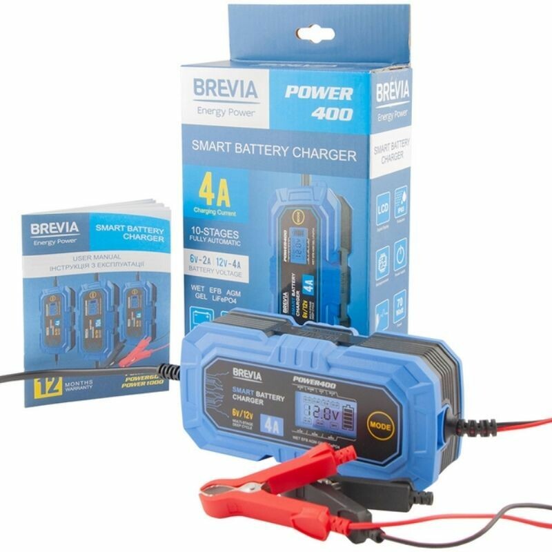 Зарядное устройство для аккумуляторов Brevia Power 4А для батарей до 120 Ач 20400EP - Зображення 3