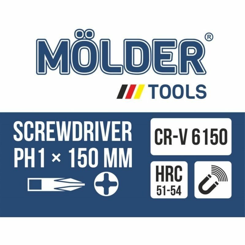 Крестовая отвертка PH1 150 мм Molder для точных работ (MT32107) - Зображення 1