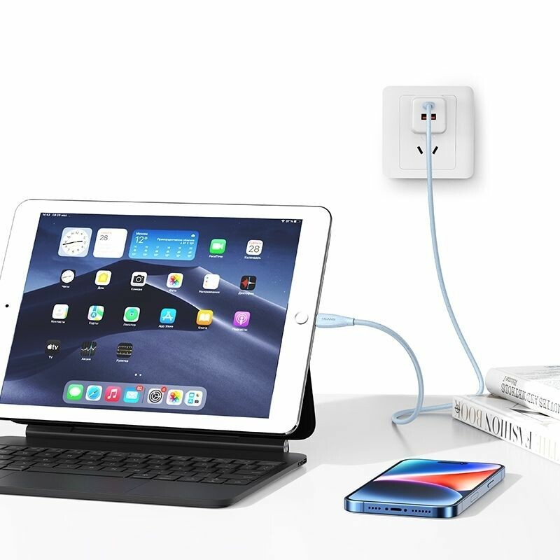 Кабель Type-C Lightning Usams Green Series 1м 30W 480Мбс для зарядки и передачи данных белый (SJ717USB02) - Зображення 3