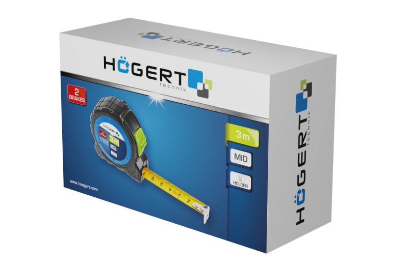 Мирная рулетка Hogert 5 метров ширина ленты 19 мм (HT4M410) - Изображение 1