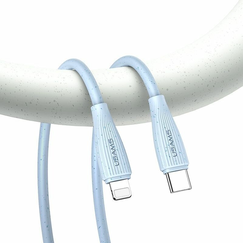 Зарядный кабель Type-C до Lightning 30Вт 1м 480Мбит синий Usams Green Series (SJ717USB03) - Изображение 6