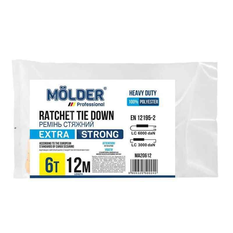 Стяжной ремень 6т 12м Molder с быстрозажимным замком (MA20612) - Изображение 4