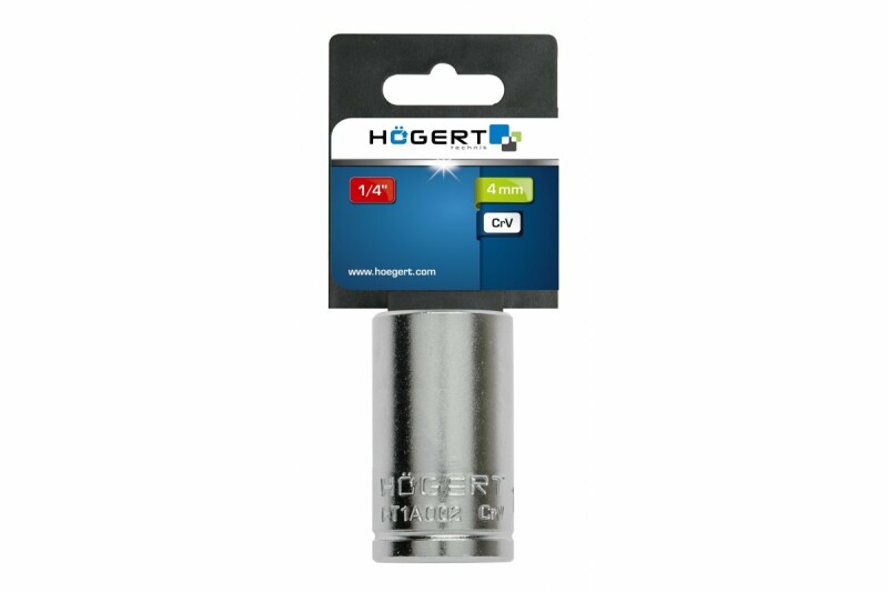 Шестигранная торцевая головка 4 мм из CrV50BV30 DIN 3124 ASS-drive Hogert 1/4 дюйма (HT1A002) - Изображение 1