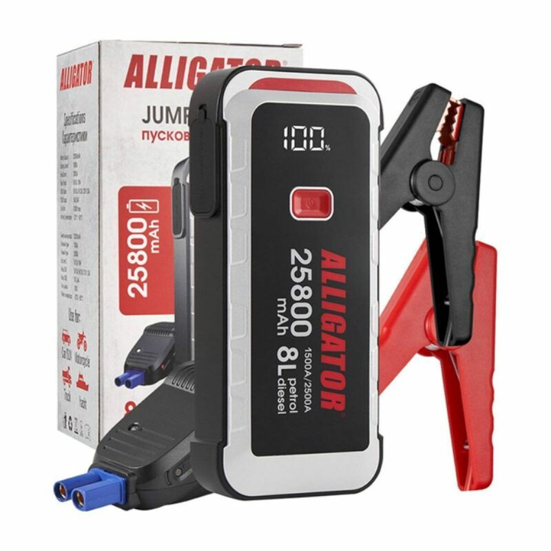 Пусковое устройство Alligator 1500-2500А 25800mAh с Power Bank и LED-фонарём (JS847) - Зображення 5