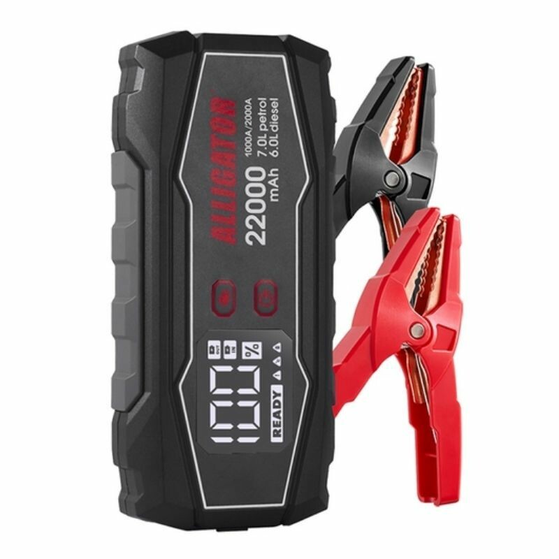 Пусковое устройство Alligator 1000-2000А 22000mAh с Power Bank и LED-фонарём (JS845)