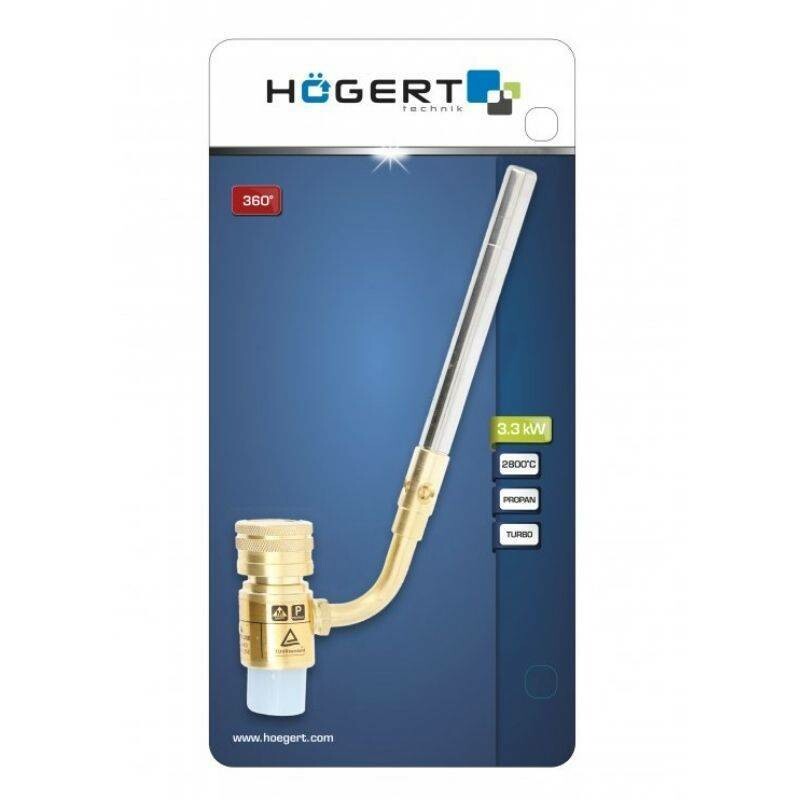 Газовый горелка с пьезоподжигом Hogert для кемпинга и мастерской (HT2C502) - Зображення 3