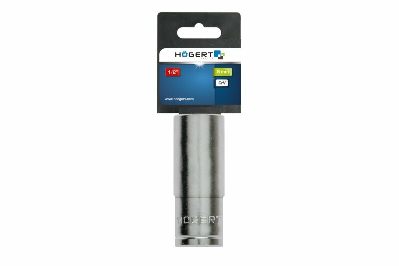 Длинная торцевая головка 1/2 дюйма шестигранная 8 мм CrV Hogert стандарт DIN 3124 (HT1A258) - Изображение 1