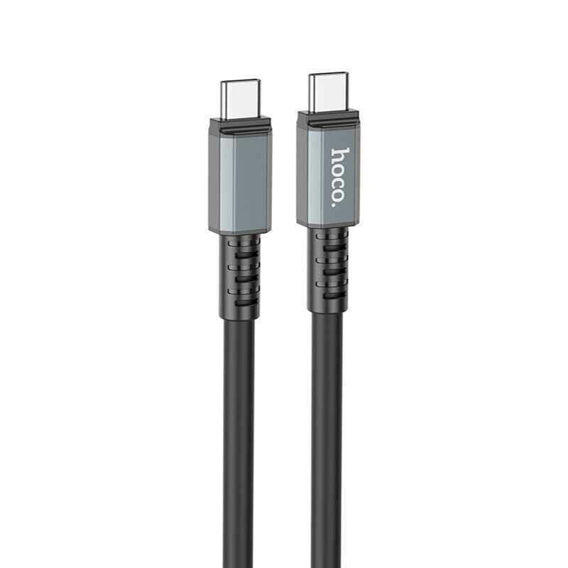 Кабель синхронизации и зарядки Type-C на Type-C Hoco Strength 1м 60Вт 3А черный (x85-t/t)