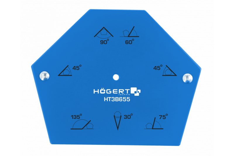Шестигранный магнитный сварочный уголок Hogert 34 кг 138x110x26 мм (HT3B655)